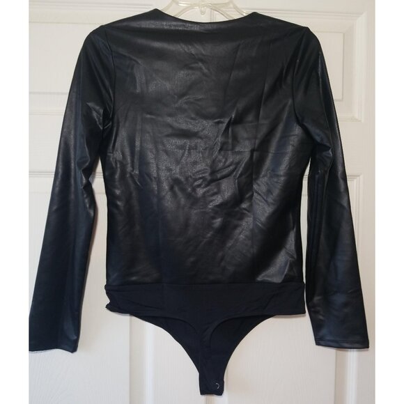 Express Body Contour Faux Leather High Neck Bodysuit, Brand Express - Picture 6 of 6